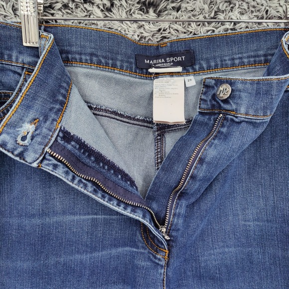 Marina Sport Women Straight Classic Minimalist Jeans 29 US 20 Blue Medium Wash - Picture 6 of 16